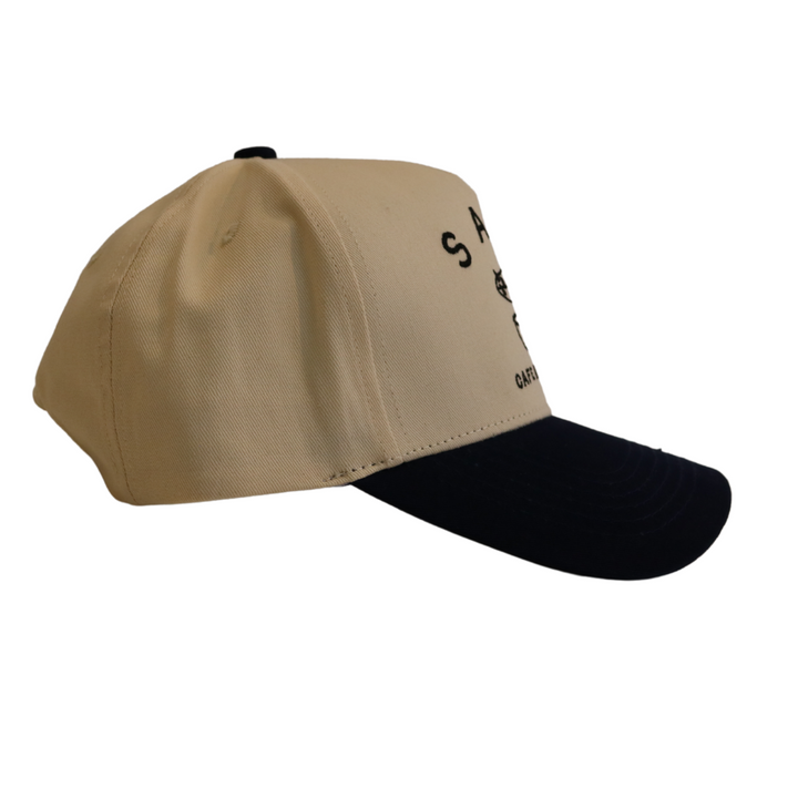 Surf & coffee embroidered canvas hat