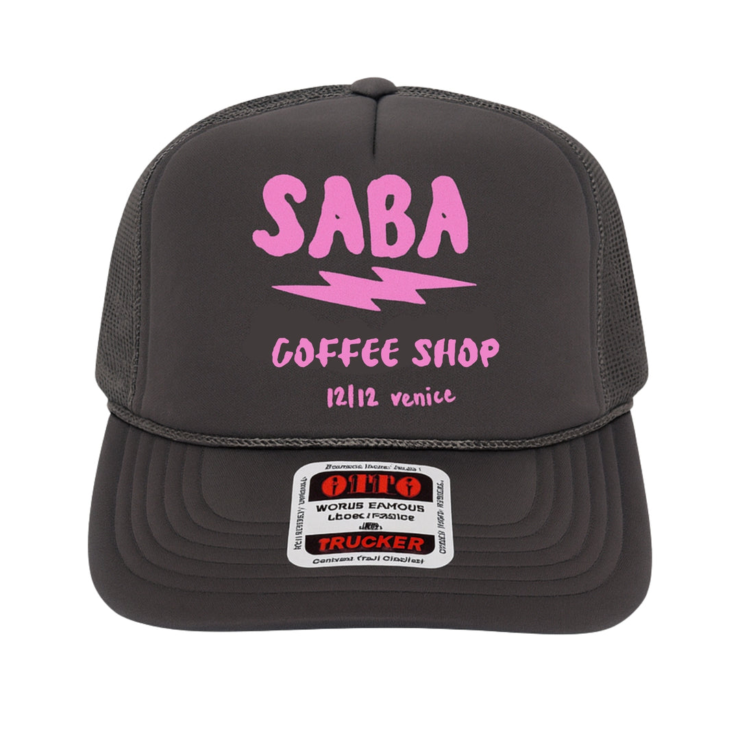 Saba Coffee Shop Trucker Charcoal/Pink