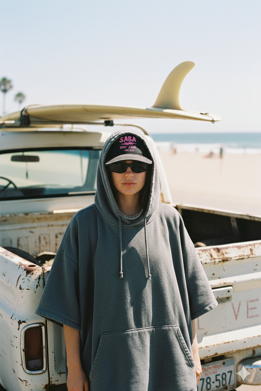 Saba Surf Shop Trucker Hat – Charcoal / Pink