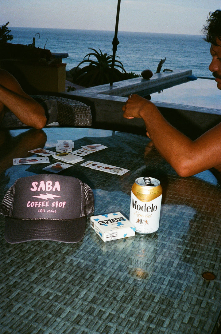 Saba Coffee Shop Trucker Charcoal/Pink