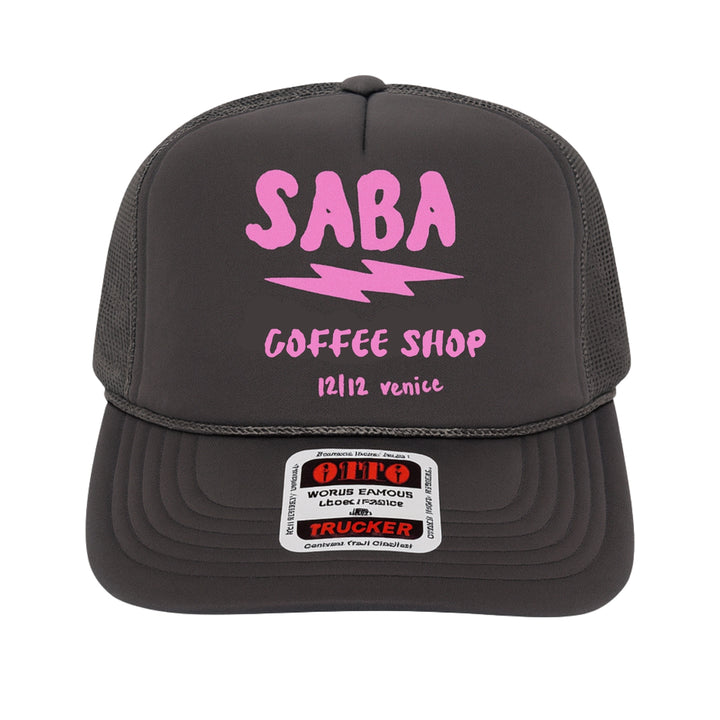 Saba Coffee Shop Trucker Charcoal/Pink