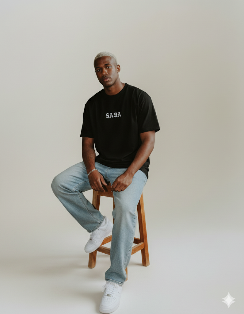 Heavyweight SABA Tee-JET BLACK
